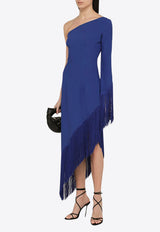 Asymmetrical Fringed One-Shoulder Dress