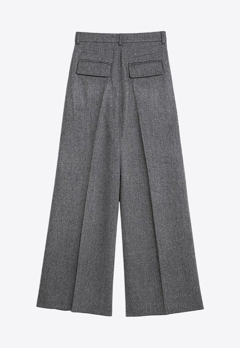 Udente Wool Tweed Wide-Leg Pants