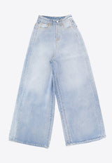 Destroyed Wide-Leg Jeans