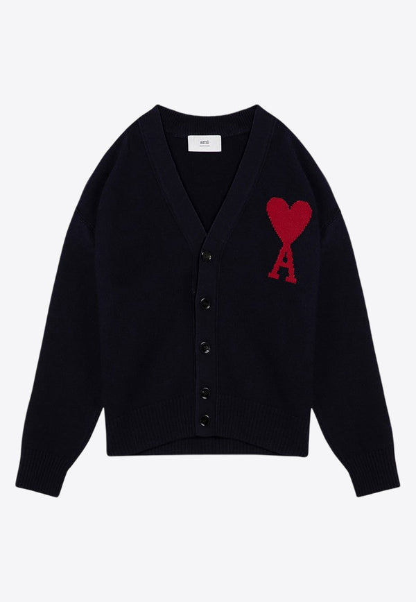 Ami De Coeur Intarsia knit Wool Cardigan