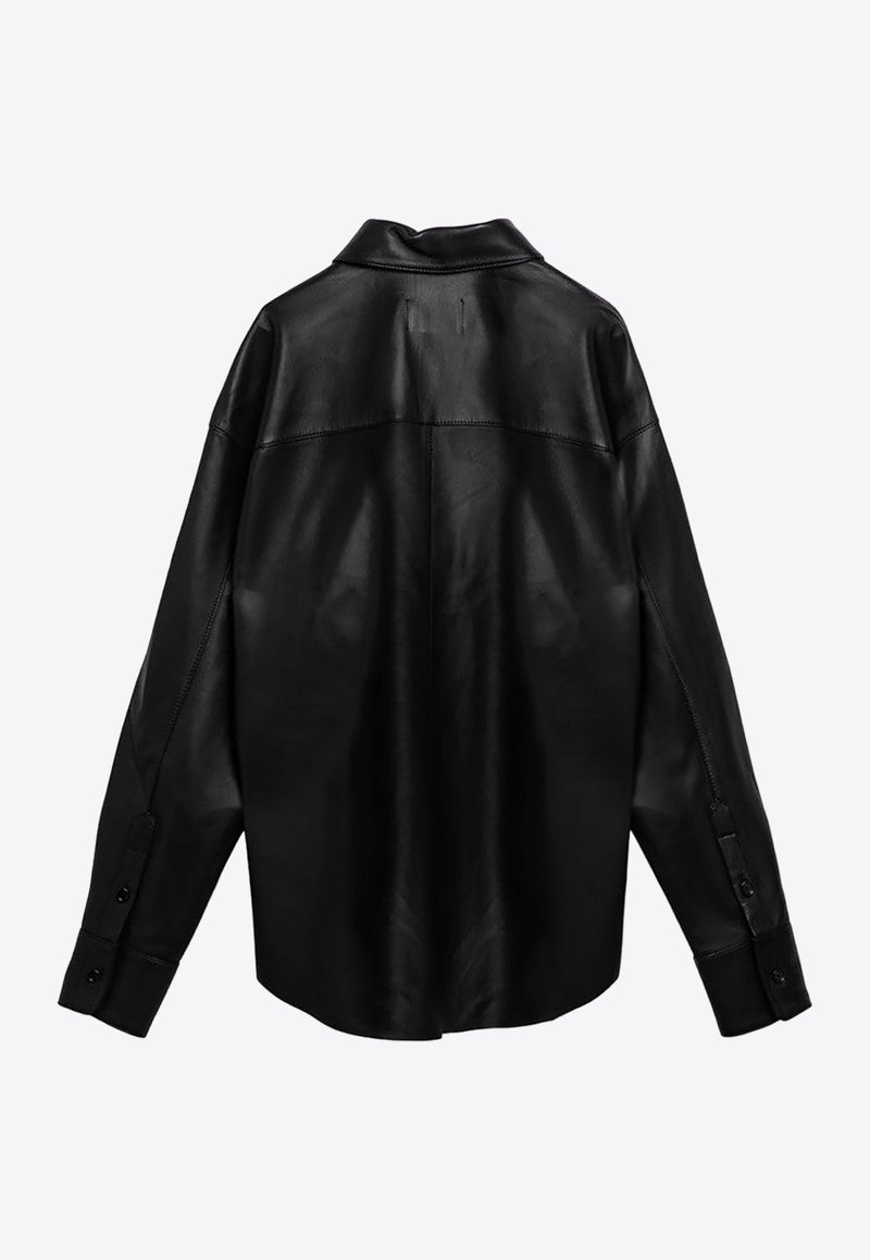 Leather Long-Sleeved Shirt
