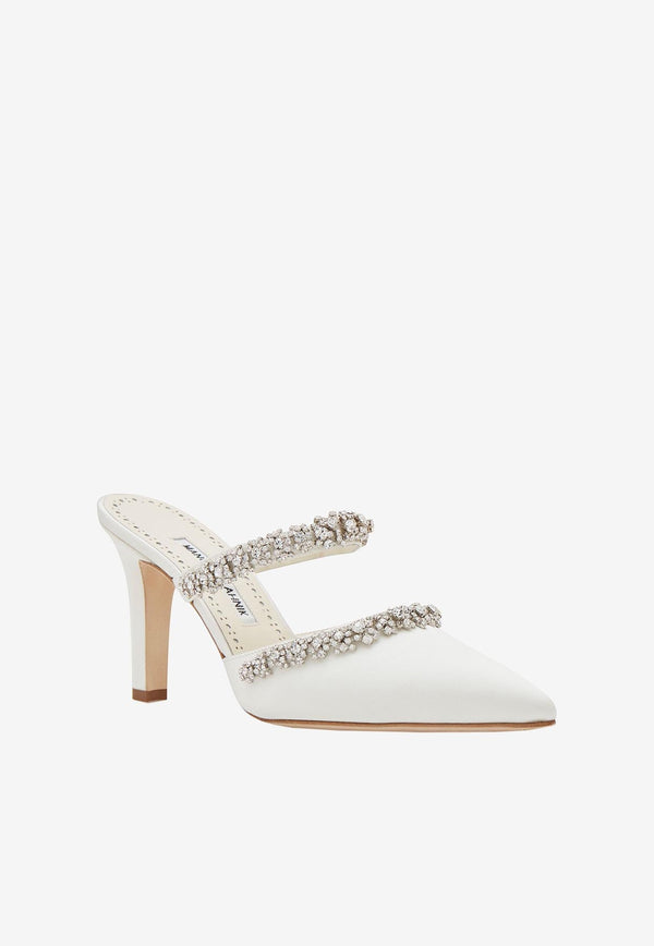 Vedadamu 90 Crystal-Embellished Mules in Satin