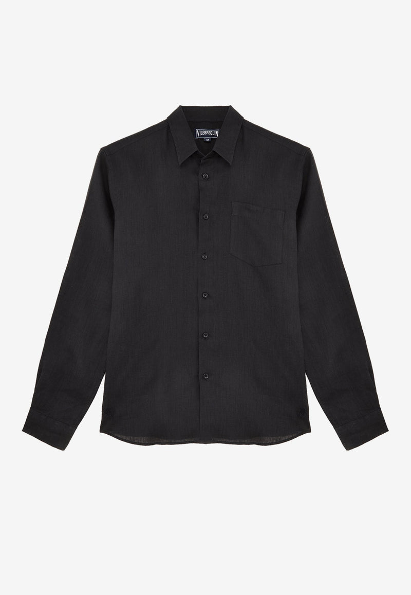 Caroubis Solid Shirt in Linen