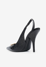 110 TF Slingback Pumps in Croc-Embossed Leather