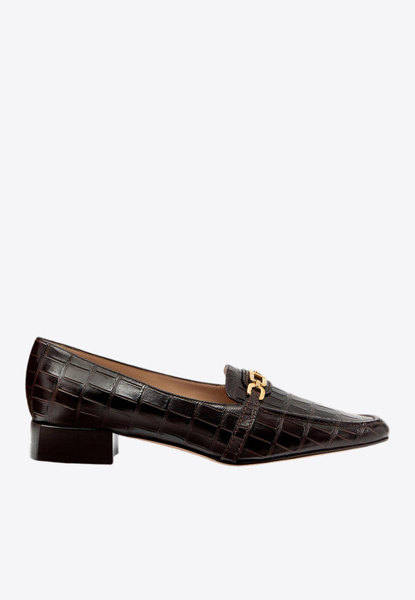 Whitney Croc-Embossed Leather Loafers
