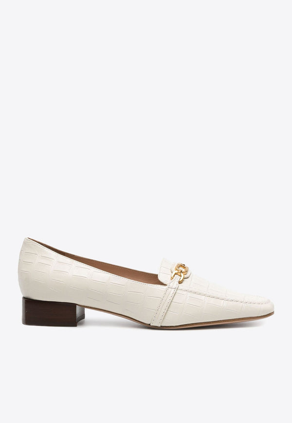 Whitney Croc-Embossed Leather Loafers