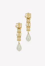 Clip-On Crystal and Pearl Drop Earrings