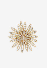 Rhinestone Embellished Daisy Brooch