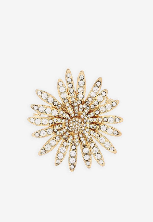 Rhinestone Embellished Daisy Brooch