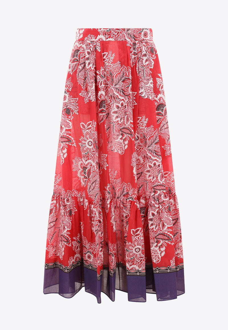 Paisley Silk Maxi Skirt