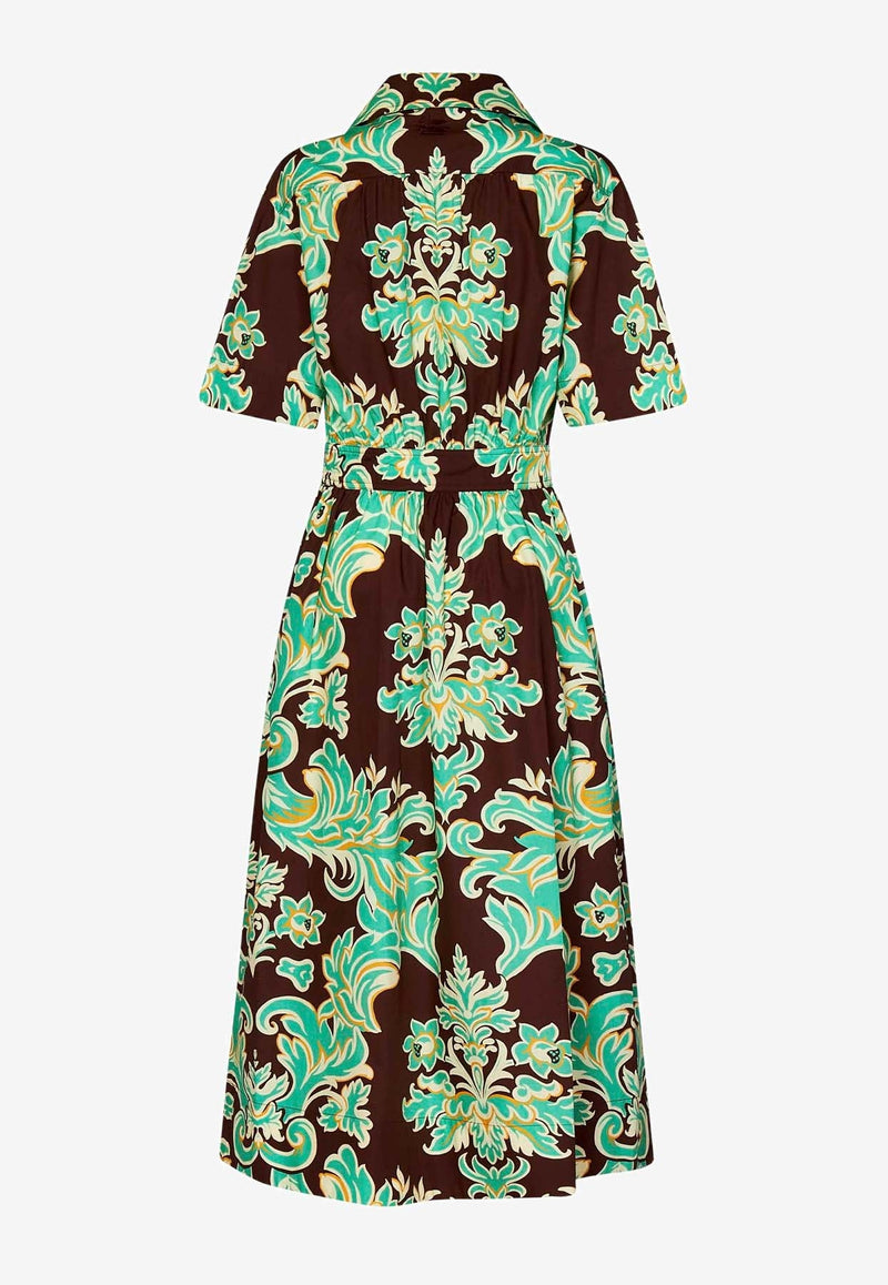 Venus Print Midi Shirt Dress