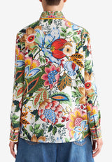 Floral Print Long-Sleeved Shirt