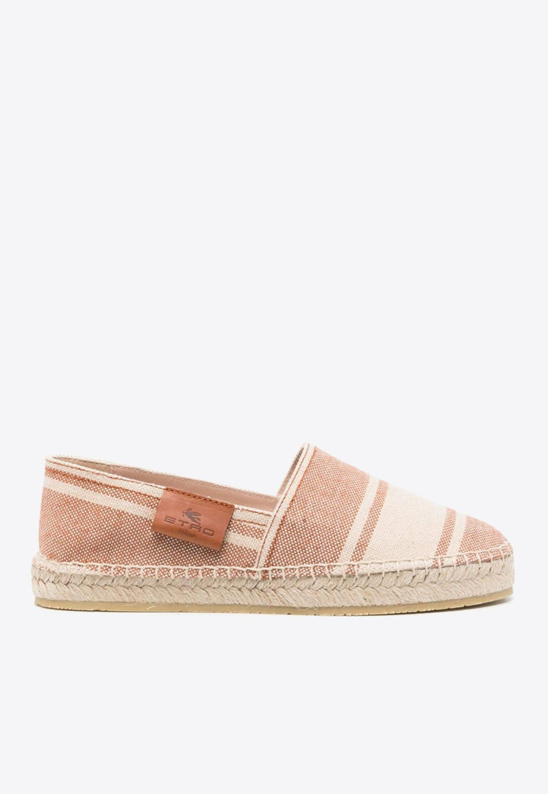 Round-Toe Striped Espadrilles