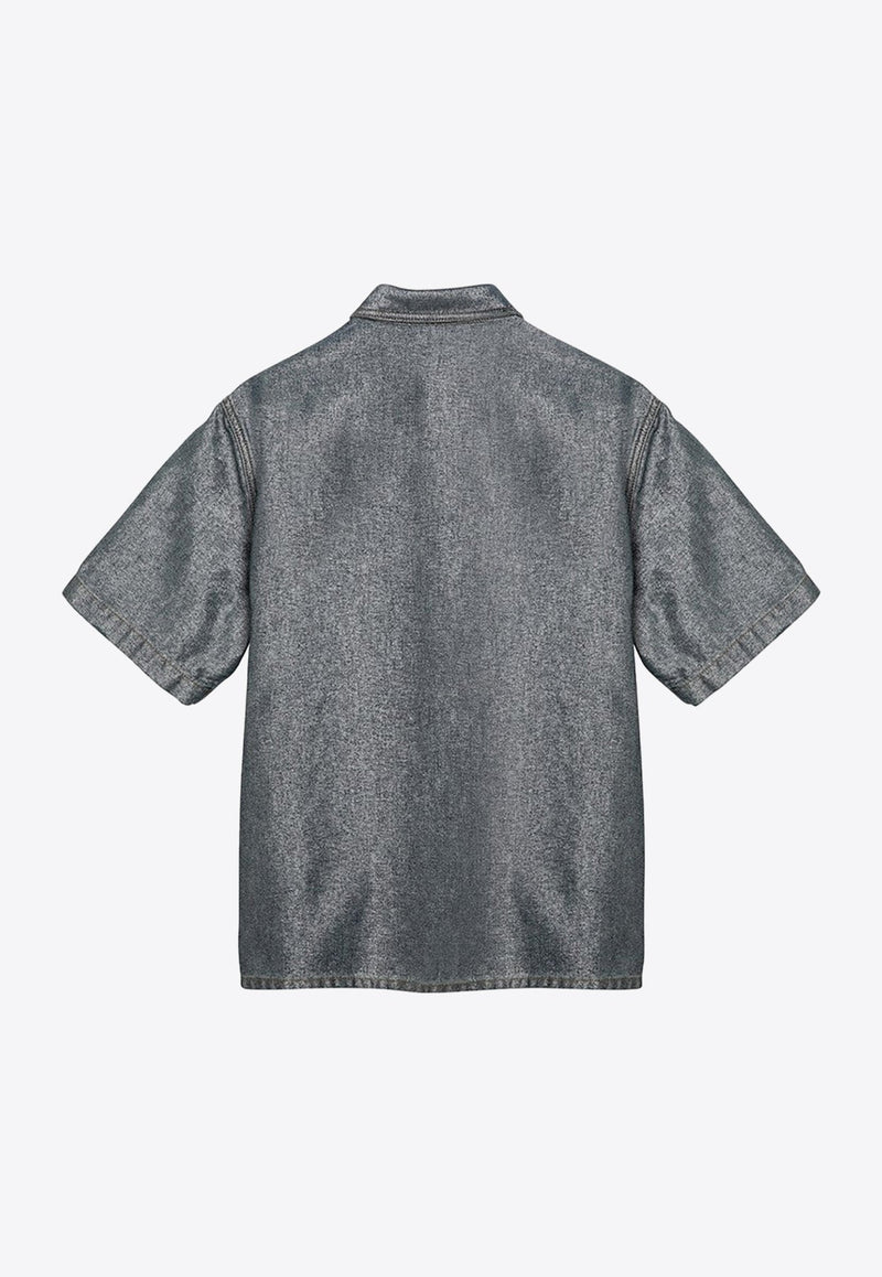 Lurex Denim Short-Sleeved Shirt