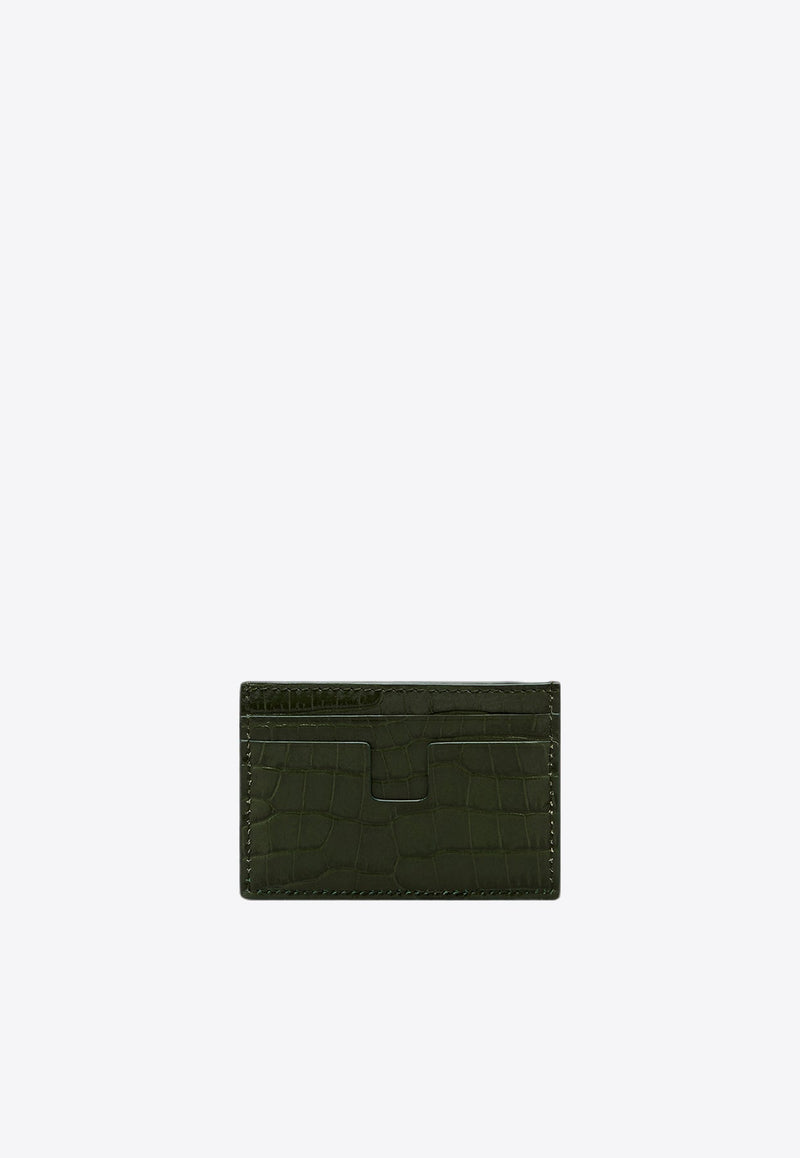 Lizard-Effect Leather Cardholder