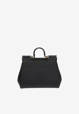 Large Sicily Top Handle Bag in Dauphine Leather