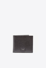 Logo Plaque Bi-Fold Wallet in Dauphine Leather