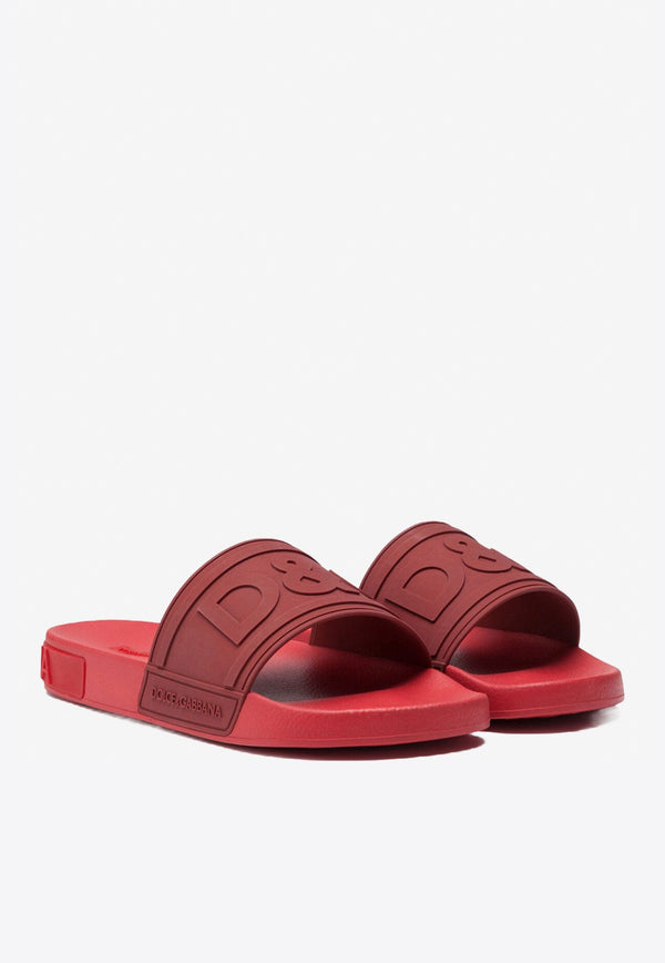 Beachwear Sliders with Embossed Logo Strap