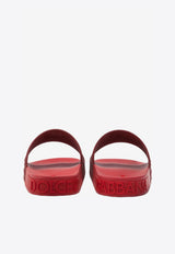 Beachwear Sliders with Embossed Logo Strap