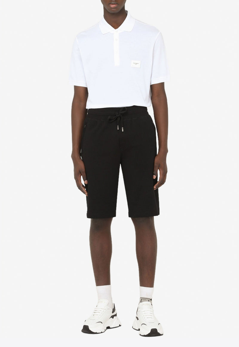 Logo Plate Cotton Bermuda Shorts