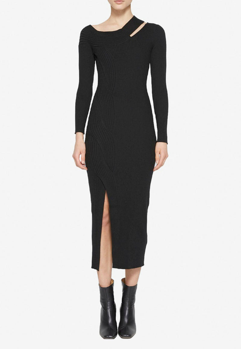 Camille Off-Shoulder Dress in Wool