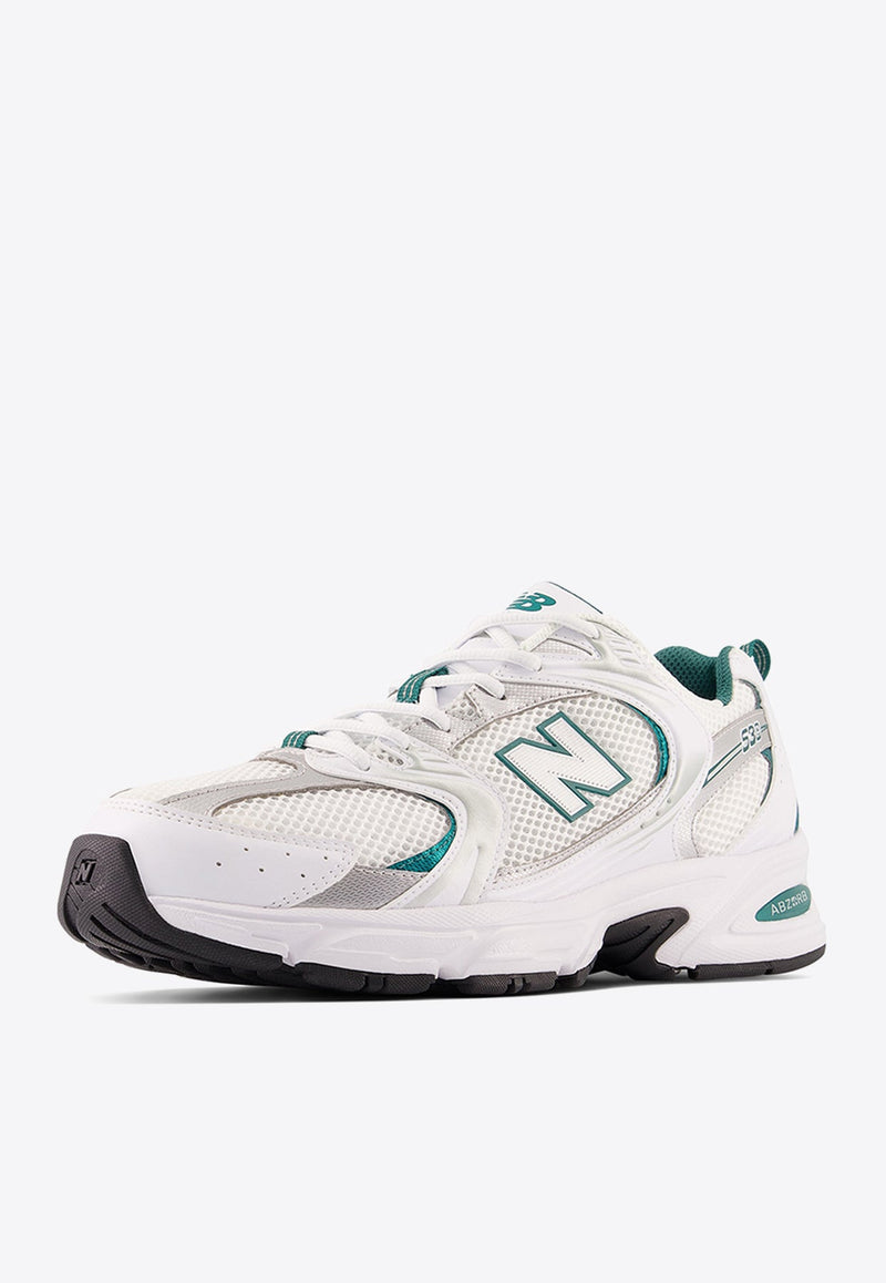 530 Low-Top Sneakers in White with Teal