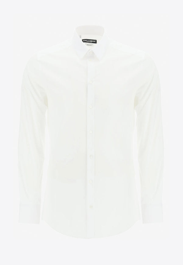 Slim Fit Long-Sleeved Shirt in Stretch Cotton