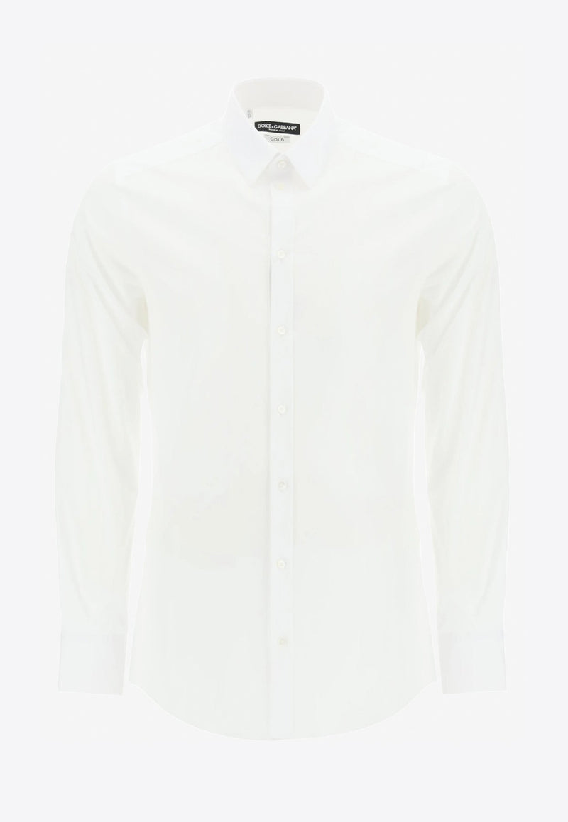 Slim Fit Long-Sleeved Shirt in Stretch Cotton