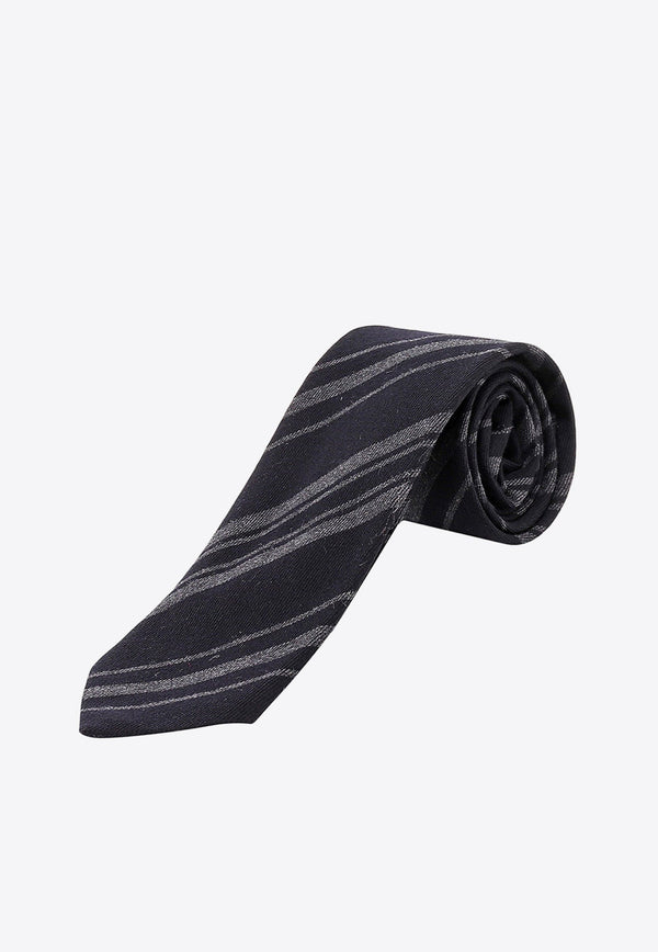 Striped Wool-Blend Tie