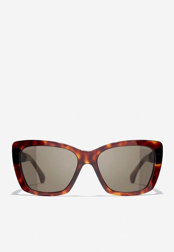 Havana Print Butterfly Sunglasses