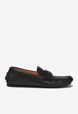 Greca Print Slip-on Leather Loafers