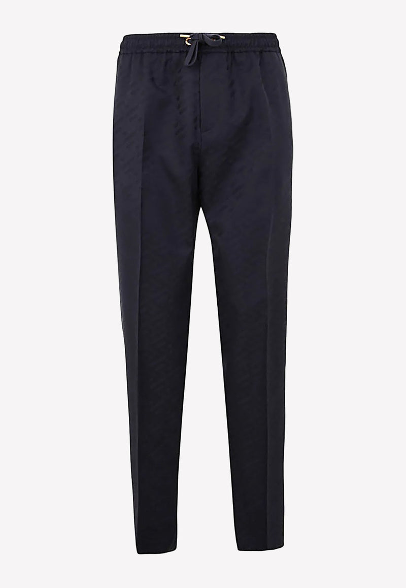 Drawstring Monogram Tailored Pants