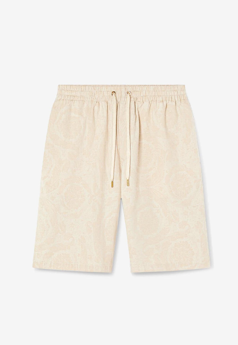 Barocco Jacquard Denim Shorts