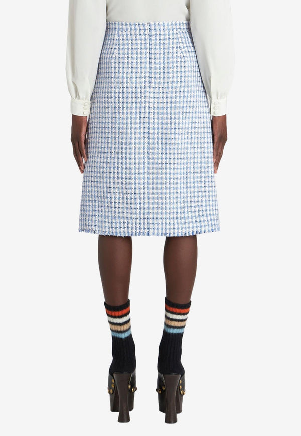 Bouclé Sheath Knee-Length Skirt