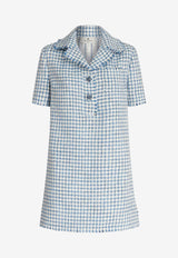 Bouclé Mini Shirt Dress