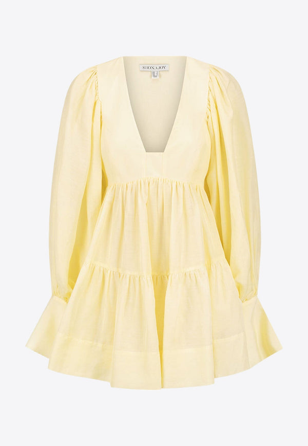 Limon Long-Sleeved Tiered Mini Dress