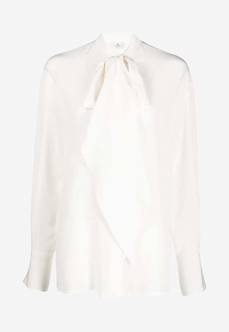 Tie-Fastening Silk Blouse