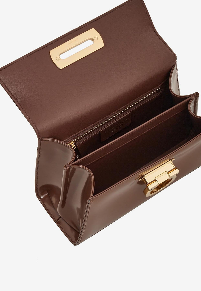 Small Iconic Top Handle Bag in Calf Leather