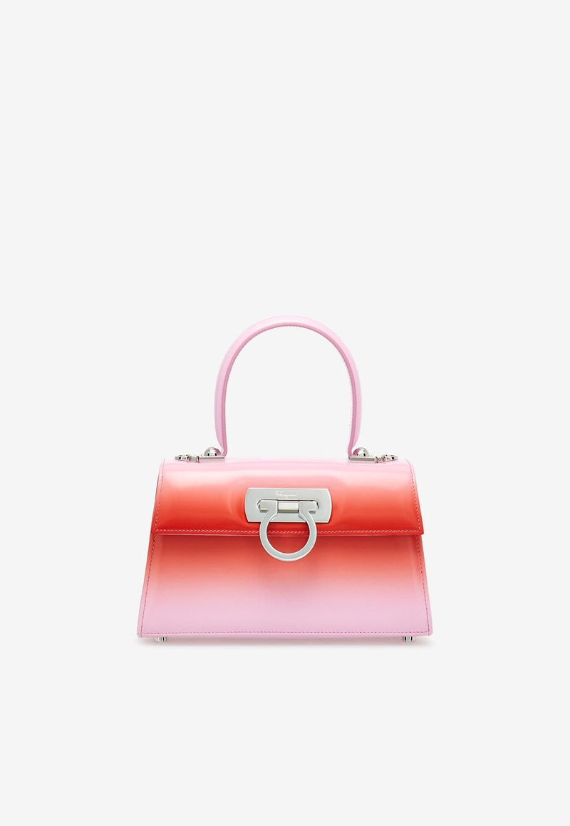 Small Iconic Top Handle Bag in Calf Leather