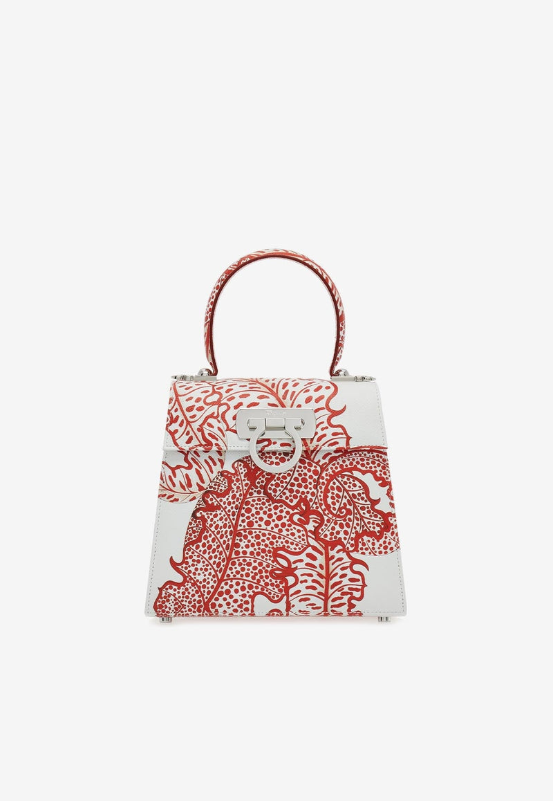 Small Iconic Printed Top Handle Bag