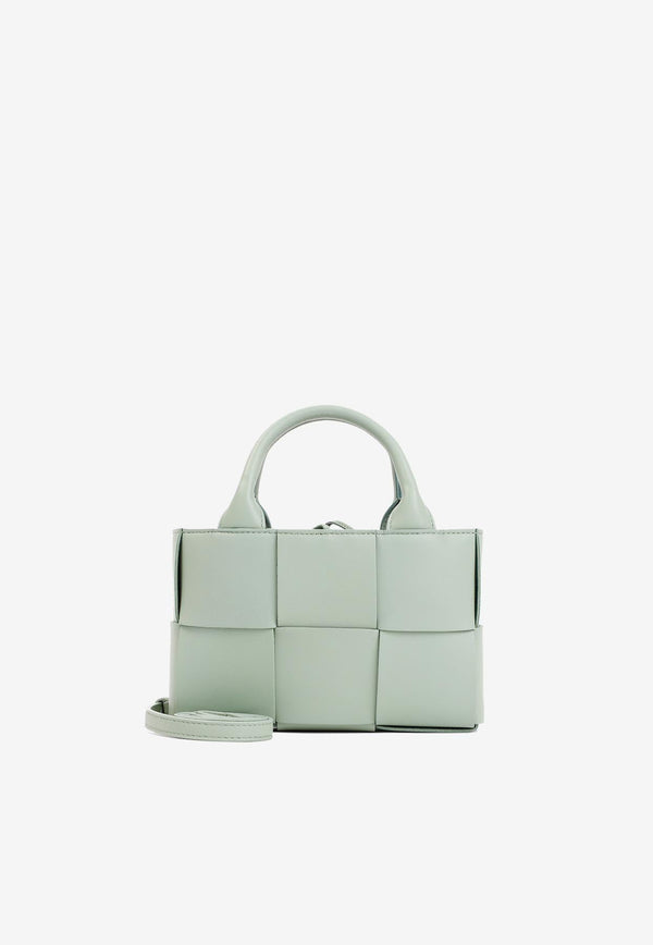 Arco Top Handle Bag in Intreccio Leather