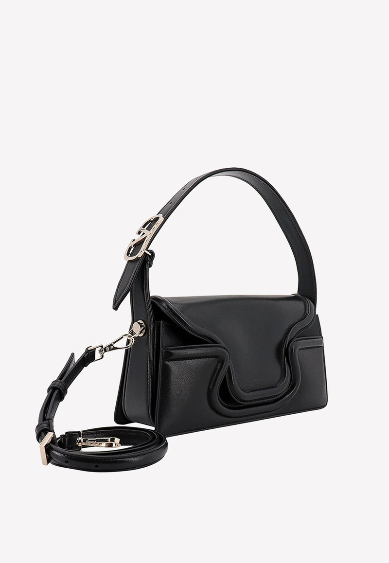 VLogo Sculpture Leather Shoulder Bag