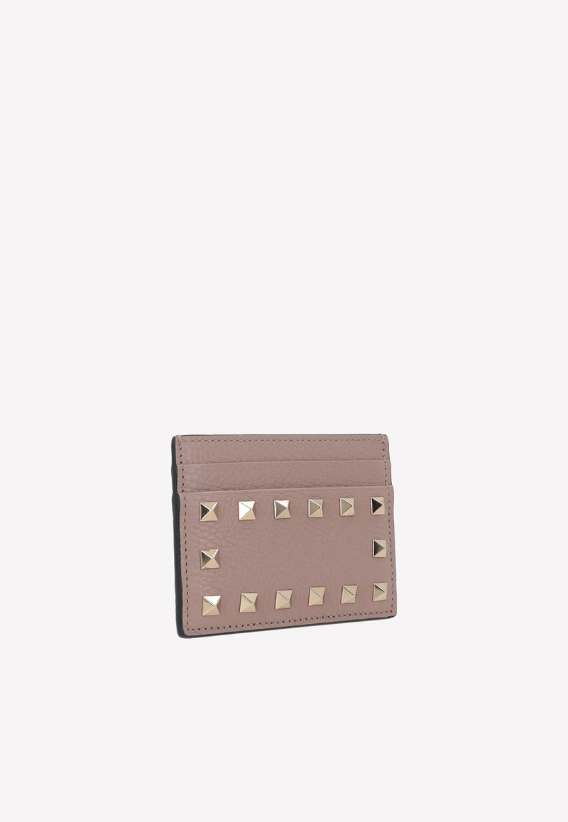 Rockstud Cardholder in Grained Leather