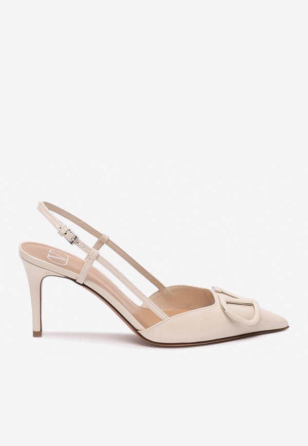 80 VLogo Slingback Pumps in Patent Leather