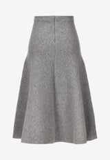 High-Waist Midi Flared Skirt