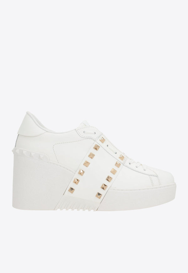 Open Disco Wedge Sneakers in Calf Leather