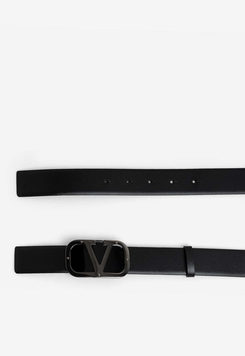 VLogo Buckle Leather Belt