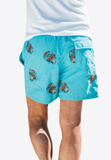 Mexican Head Embroidery Swim Shorts