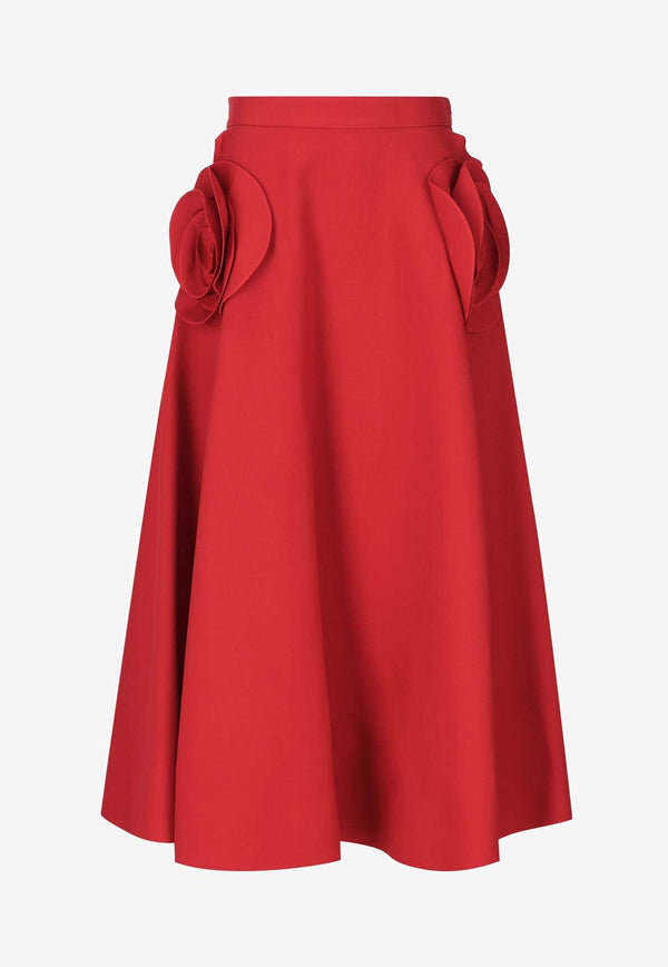 Rose Appliqué Cape in Wool and Cashmere