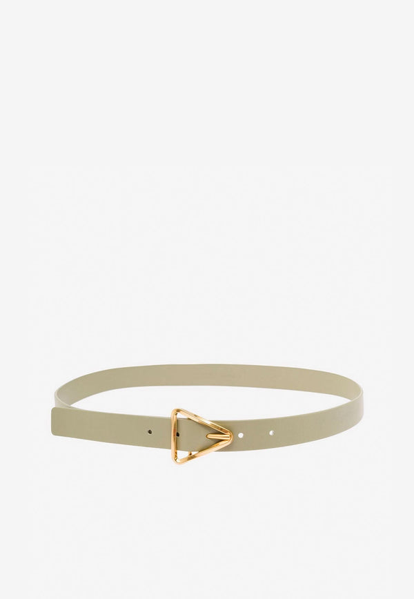 Triangle Buckle Belt in Calf Leather